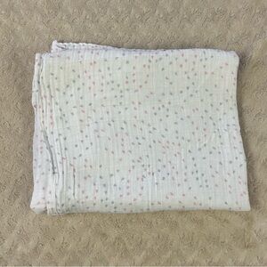 Aden + Anais Tiny Hearts Print Baby Swaddle Blanket Pink White Gray Muslin